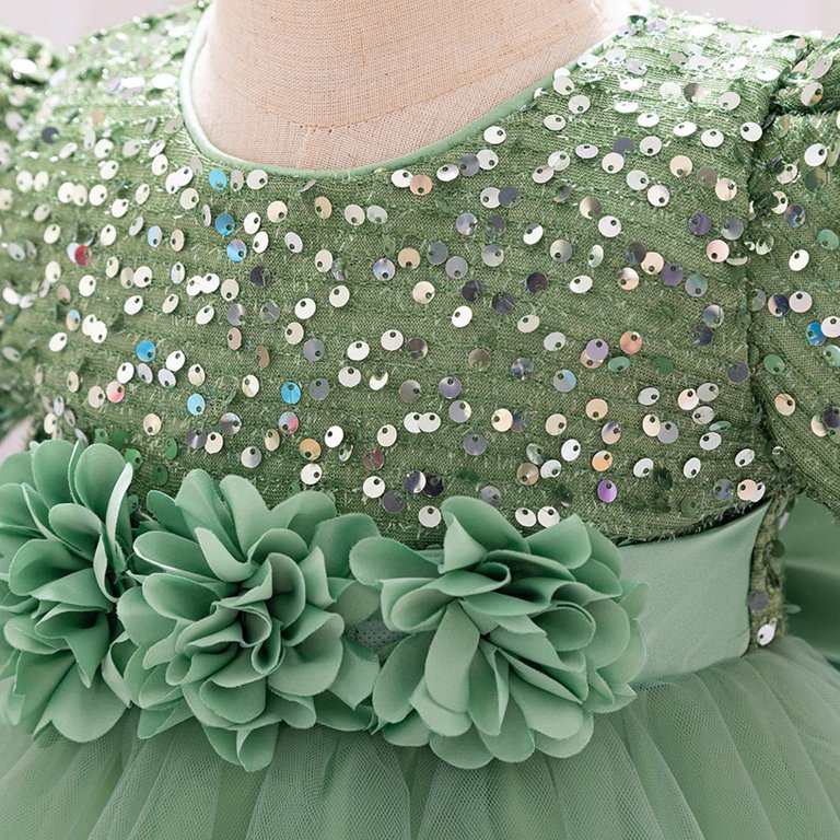 YeJammarp Toddler Princess Dress Size 3t-4t Trendy Sequin Puff Sleeve Flower Girl Dresses Tulle Wedding Party Clothes 6m-5t, Green, 12 Months, Toddler YeJammarp Toddler Princess Dress Size 3t-4t Trendy Sequin Puff Sleeve Flower Girl Dresses Tulle Wedding Party Clothes 6m-5t, Green, 12 Months, Toddler