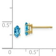 thumbnail image 3 of Primal Gold 14 Karat Yellow Gold 6x3mm Marquise Blue Topaz Earrings, 3 of 5