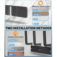 thumbnail image 4 of Livhil Hat Rack 2 Packs, Removable Long Row Hat Hooks for Wall, 2 Mounting Options Baseball Hat Organizer Holds 30 Hats (Black), 4 of 8