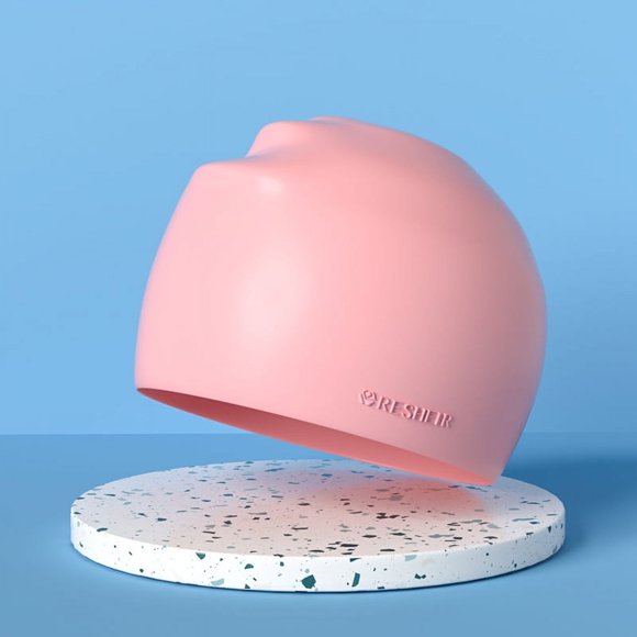 Gorro de natación para adultos, de silicona, con protección para los oídos, impermeable, para entrenamiento de cabeza, para hombres y mujeres