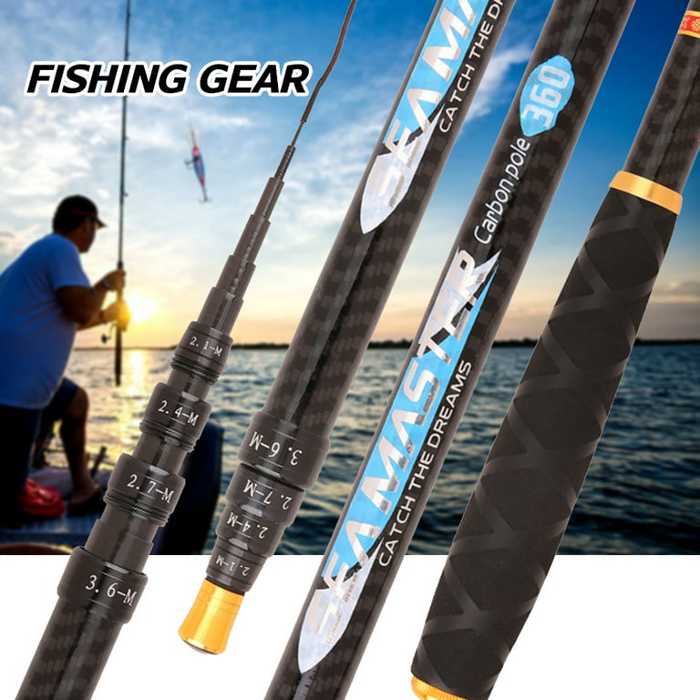 Telescoping Fishing Rods Spinning Fishing Rod and Reel Combos for Beginner  Carbon Fiber Portable Telescopic Black 3.6 