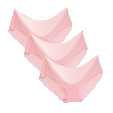 

Rovga Lingerie For Women Female Non-Trace Ice Silk Breathable Midwaist Solid Color Underwear Female Lingeries