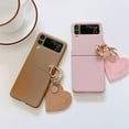 thumbnail image 3 of Cute Love Heart Pendant Solid Color Phone Case Compatible With Samsung Galaxy Z Flip 4, 3 of 3
