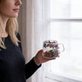 thumbnail image 6 of Double Wall Glass Coffee Mug with Handle, Insulated Clear Floral Tea Cup, Borosilicate Glass Beverage Cup for Coffee, Tea, Milk, Juice, and Daily Drinkware(Red,200ML / 6.8Oz), 6 of 7