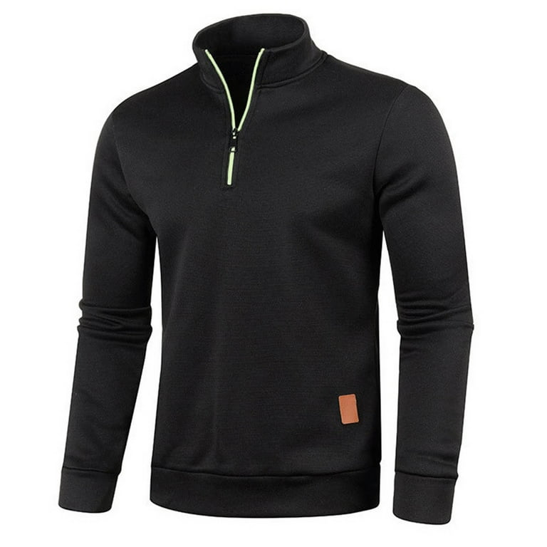YanHoo Men 1 4 Zip Sweater Big and Tall Henley Shirts Zipper V Neck Long Sleeve Sweatshirts Pullover Tops 2024 Walmart Prime Sale Walmart