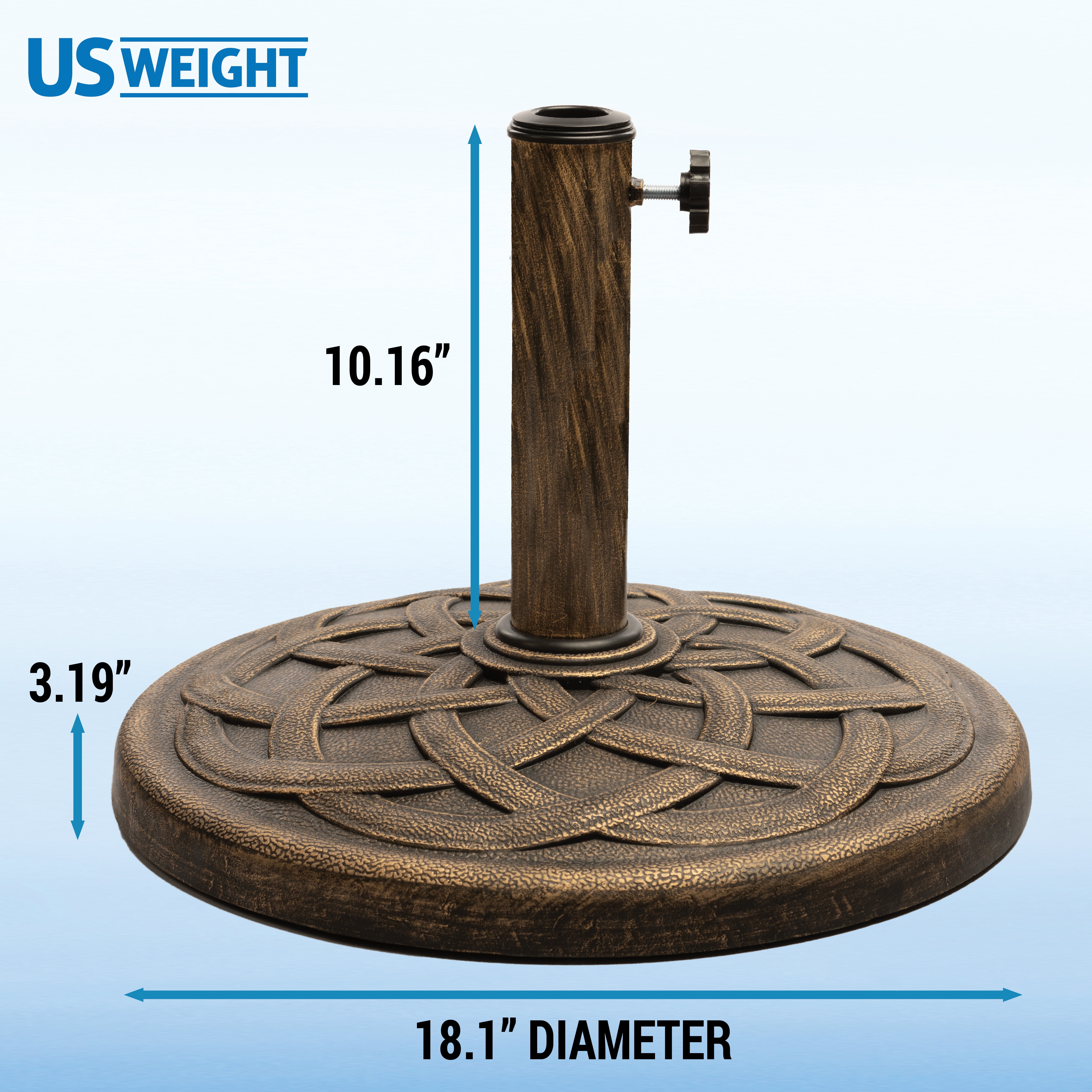 26 Pound Umbrella Base Designed to be Used With a Patio Table (Bronze)