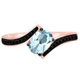 thumbnail image 5 of AoneJewelry Oval Shape Aquamarine and Black Diamond Ring In 14K White, Yellow Rose Gold, 5 of 5