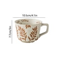 thumbnail image 2 of Grey Handmade Stoneware Coffee Mug For Home With Embossed Leaf Pattern Large Capacity And Heat Resistant For Office Kitchen Use 4X3X4In 0.6Lb, 2 of 7