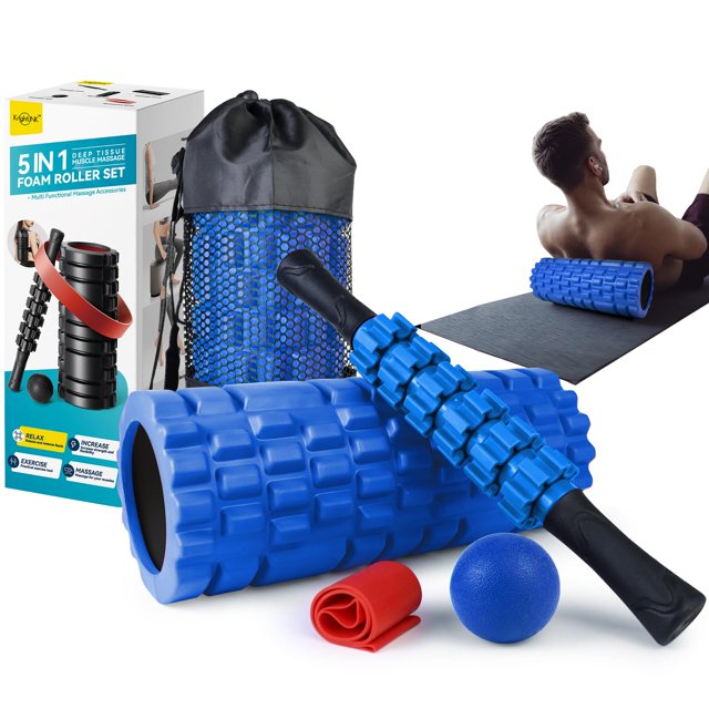 Set de rodillos de espuma Krightlink 5 en 1 para masaje de tejidos profundos