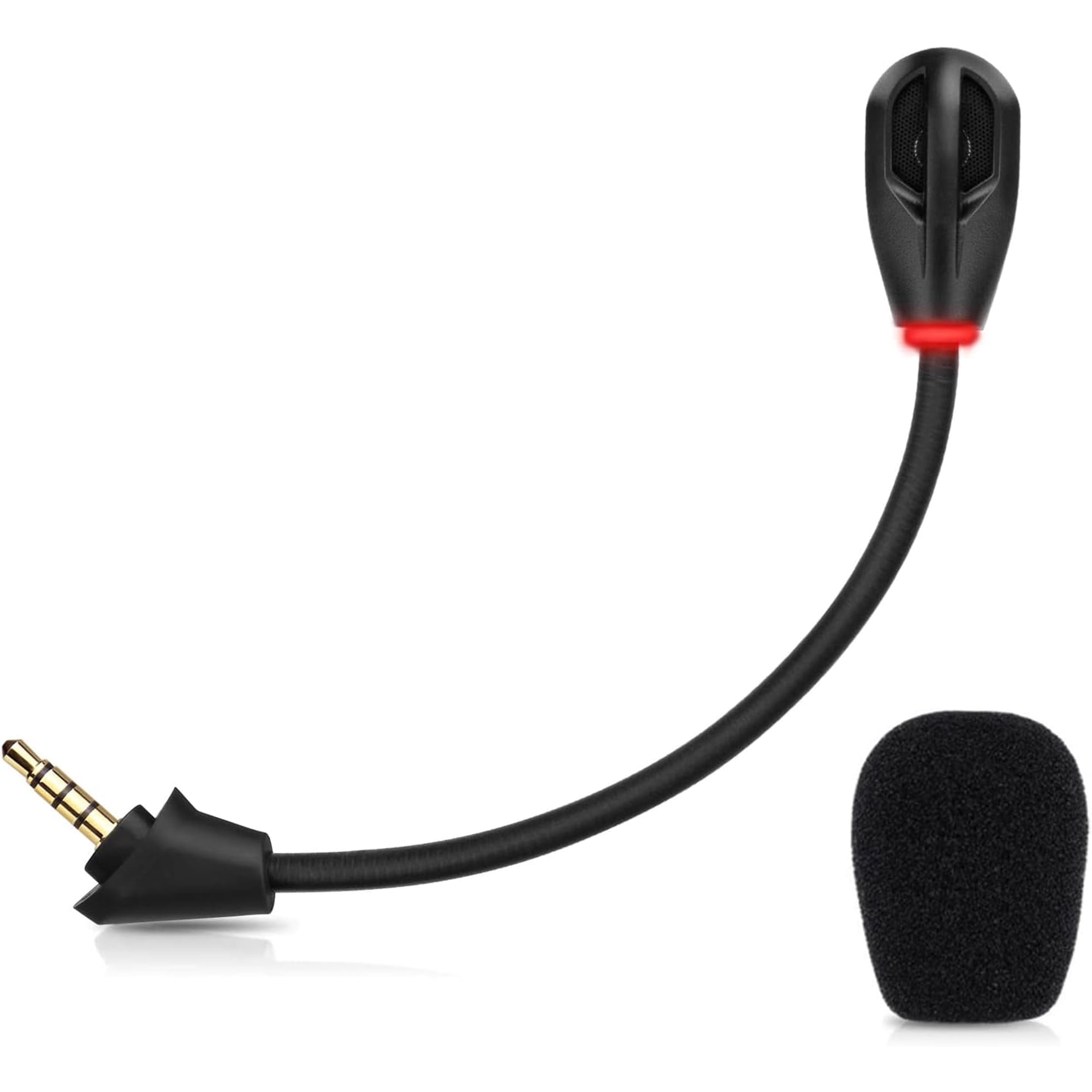 Mic Replacement for HyperX Cloud Alpha Wireless Gaming Headset, 3.5mm Detachable Noise Cancelling Microphone with LED Mute Indicator for PC, Xbox One, PS4, PS5 Black