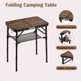 thumbnail image 4 of Yhuhwy Folding Camping Table, 2ft Small Portable Lightweight Aluminum Picnic Table with 3 Adjustable Heights for Indoor Outdoor Camp BBQ Beach (Wood Grain), 4 of 9