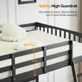 thumbnail image 5 of Ktaxon Wood Loft Bed Frame with LED Light, Full Size Loft Bed with Flat Rungs & USB Charging Station, Black, 5 of 8