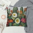 thumbnail image 2 of Cactus Throw Pillow Cushion Cover, Saguaro Cask Hedge Hog Prickly Pear Opuntia Tropical Botany Garden Plants Print, Decorative Square Accent Pillow CaseYellow Pink, 2 of 5