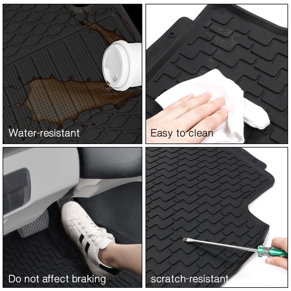 Ikon Motorsports Compatible with 12-16 Honda CR-V CRV Latex All Weather Floor Mat Carpet Black