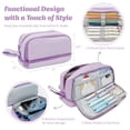 thumbnail image 2 of allydrew 4 Compartment Large Capacity Pencil Case, Pencil Pouch for Stationery Tools, Lavender, 2 of 6
