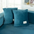 thumbnail image 5 of SHANNA Sectional Sofa Covers 2Pcs Stretch Velvet L Shape Couch Slipcovers 3 Seater+4 Seater Sofa Furniture Protector with 4pcs Pillow Covers,Lake Blue, 5 of 13