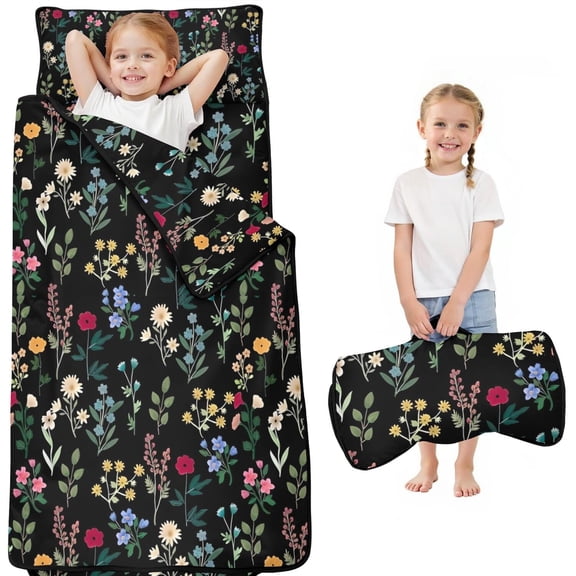 Pioneer Flower Floral Print Pattern Toddler Nap Mats for Kids Preschool,Sleeping Mat Bag or Kids,Toddler Sleeping Bag,Toddler Nap Mat or Daycare