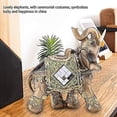 thumbnail image 3 of Estatua de elefante de la riqueza de la suerte, colección de decoración del hogar de estatua verde Feng Shui (10,5*5*10,5 cm), 3 of 5