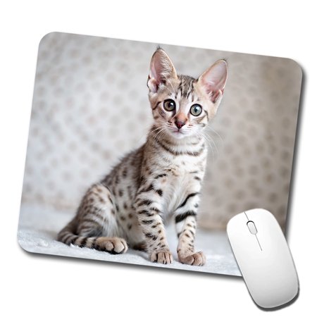 Egyptian Mau Cat Kitten Photo Mouse Pad Low Profile Gaming Mat
