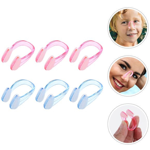 AURARMLET 6Pcs Adult Swimming Nose Plugs Silicone Nose Comfortable and Non-Skid for Swimming
