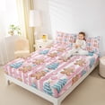 thumbnail image 4 of Feelyou Gingerbread Man Twin Sheet Sets for Kids, Christmas Dessert Twin Fitted Sheet, Xmas Tree Geometric Flat Sheet, Ultra Soft Home Decor, 3pcs, 4 of 7