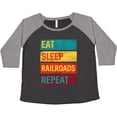 thumbnail image 3 of Inktastic Railroading Train Lover Eat Sleep Railroads Repeat Women's Plus Size T-Shirt, 3 of 5