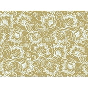 Pack Of 1, 24" X 85' Lace Borders Floral & Kraft Gift Wrap For Feminine, Birthday, Mother's Day / Any Occasion