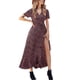 thumbnail image 1 of Vestido largo cruzado PRETTYGARDEN para mujer con escote en V y abertura floral, 1 of 8