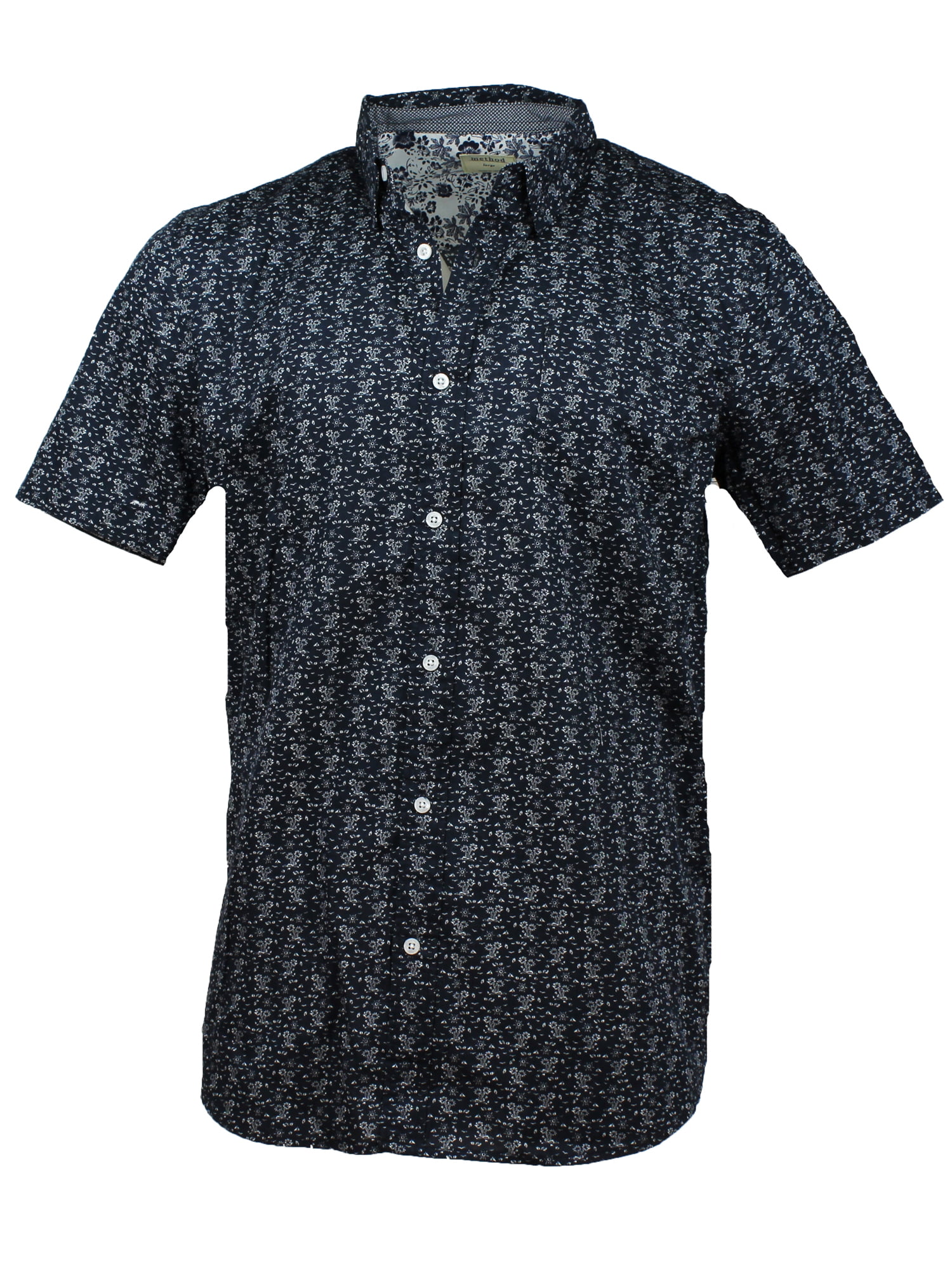 Method Mens Short Sleeve Woven Button Up Shirt (Dress Blues/Islands, XX ...