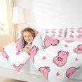 thumbnail image 3 of Manfei Kawaii Heart Print Twin Comforter Sets,Cute Capybara Bedding Set,White,Pink Reversible,2-Piece,1 Comforter and 1 Pillowcase, 3 of 7