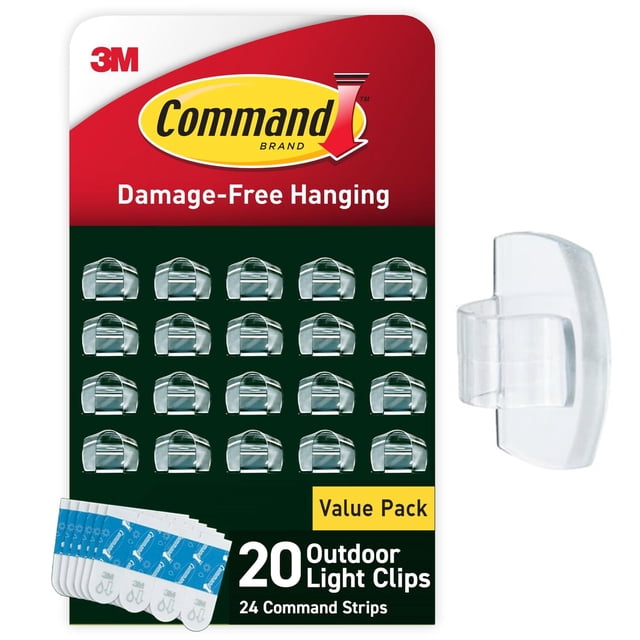 Clips de Luz para Exteriores Command Transparente sin Daños