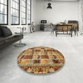 thumbnail image 4 of Ahgly Company Machine Washable Indoor Round Abstract Tomato Red Area Rugs, 8' Round, 4 of 7