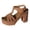 Brown, variant on Platform Heels for Women Chunky Lug Sole Heeled Sandals Open Toe T-Strap Cutout Fashion Summer Dressy Pumps Shoes Brown Size 9.5