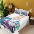 thumbnail image 2 of Ambesonne Cartoon Fitted & Top Sheet Set with Shams, Happiness Love, Multicolor, 2 of 5