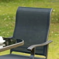thumbnail image 5 of Demifill Set of 2 Outdoor Swivel Bar Stools with Armrests, Bar Height Patio Chairs with Steel Frame for Yard, Patio, Black, 5 of 11