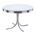 thumbnail image 1 of Bowery Hill Modern Metal Round Dining Table in White and Chrome, 1 of 9