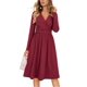 thumbnail image 1 of Vestido OUGES para mujer, cuello en V, cuello en V, casual, de trabajo, con bolsillos, 1 of 6