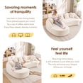 thumbnail image 4 of HUTWIFE Home Modern Luxury Chenille Foam Reclining Curved L-Shape 5-Seater Sofa with Throw Pillows, White, 4 of 9