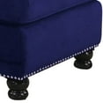 thumbnail image 2 of Benjara 46 Inches Nailhead Trim Velvet Upholstered Ottoman, Blue, 2 of 5
