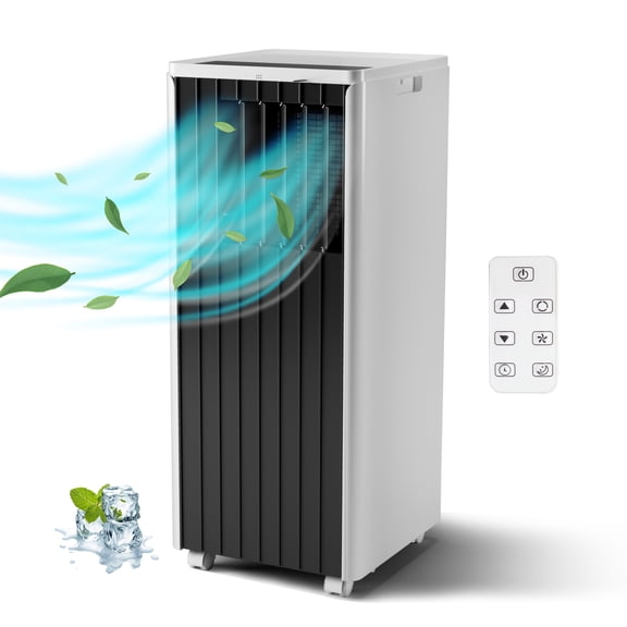 Towallmark 8000 BTU Portable Air Conditioner, 3-in-1 AC Unit with Dehumidifier & Fan Mode, Cools up to 350 Sq. Ft., 24H Timer, Sleep Mode, Remote Control, Window Kit Included, White