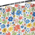 thumbnail image 3 of Pioneer Flower Floral Print Pattern Shower Curtain 36"x72", Bathroom Decorative Shower Curtain Set with 12 Hooks, Waterproof Washable, 3 of 6