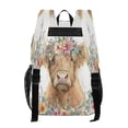 thumbnail image 3 of PVC Transparent Backpacks Clear Backpack for Travel and Outings Highland Cow with Flowers, 3 of 7