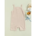 thumbnail image 4 of Baby Boy Girl Romper Solid Color Square Neck Sleeveless Jumpsuit, 4 of 8