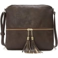 thumbnail image 1 of LHSHIDU Crossbody Bag for Women Lightweight Dome Shoulder Bag Retro Leather Satchel Wallet for Work Travel, 1 of 7