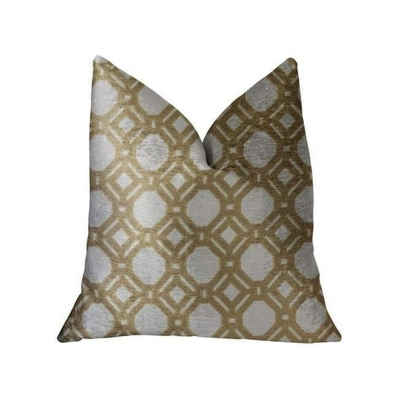 20 x 20 in. Medallion Eclipse Luxury Double Sided Throw Pillow - Beige & Gray