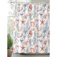 thumbnail image 2 of Tropical Coastal Shower Curtain, Watercolor Starfish Starfish Print Bathroom Decor Curtains Set with Hooks, Orange Waterproof Fabric Home Accessories， 72 X 84 Inch Extra Long, 2 of 6