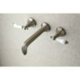thumbnail image 2 of Kingston Brass KS4028PL Metropolitan 2-Handle Wall Mount Tub Faucet, Brushed Nickel, 2 of 5
