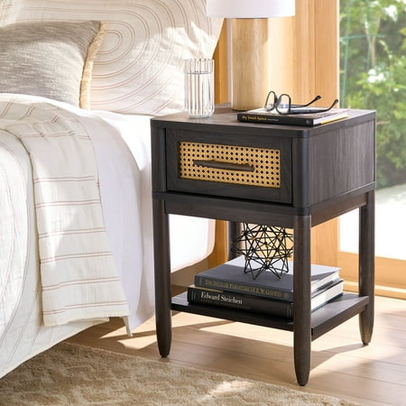 Better Homes & Gardens Springwood Night Stand, Charcoal Finish
