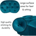 thumbnail image 2 of BirdRock Home Tufted Oblong Ottoman - Velvet Foot Stool - Teal, 2 of 9