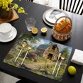 thumbnail image 4 of Farmhouse Barn Placemats Set of 4, Farm Countryside Landscape Washable Wipeable Table Mats for Dining Tables, Indoor Outdoor Kitchen Place Mats for Holiday Party Table Decor, 4 of 9
